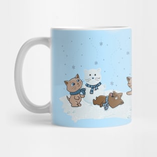 Cats Playing in Snow Mug